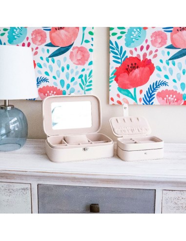 Joyero polipiel nude de viaje Amanda