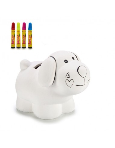 Hucha cerámica perro para colorear