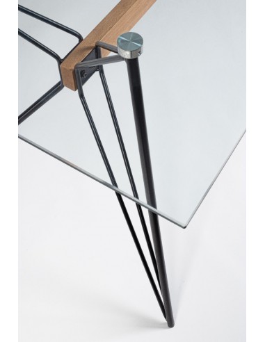 Mesa de cristal y metal 160x80cm