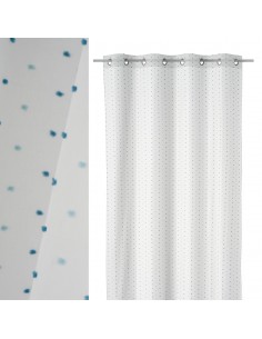 Cortina visillo topos azul...