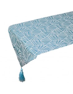 Camino de mesa azul zigzag