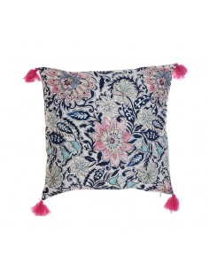 Cojín estampado floral azul...