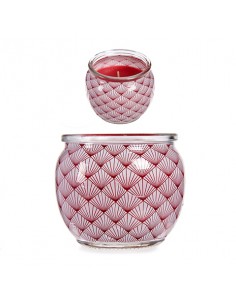 Vela vaso cristal frutos rojos 2