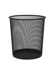 Papelera de metal negra 12L