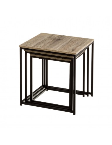 Set 3 mesas auxiliares madera Adams Set 3 mesas auxiliares madera Adams