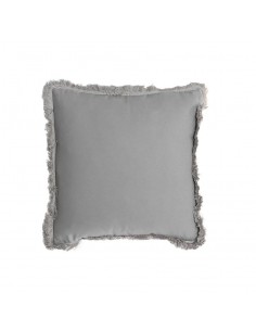 Cojín gris con flecos