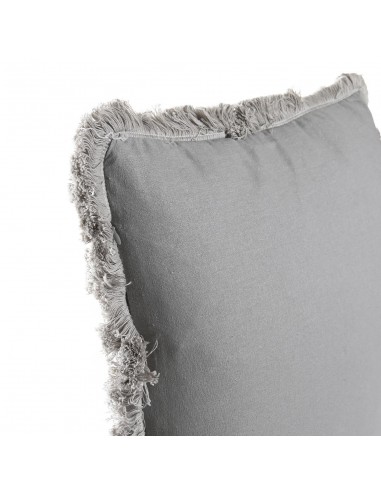 Cojín gris con flecos