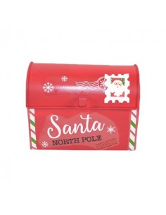 Buzón rojo con tapa Santa 11cm