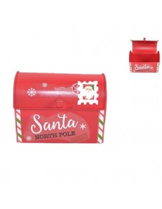 Buzón rojo con tapa Santa 11cm 2