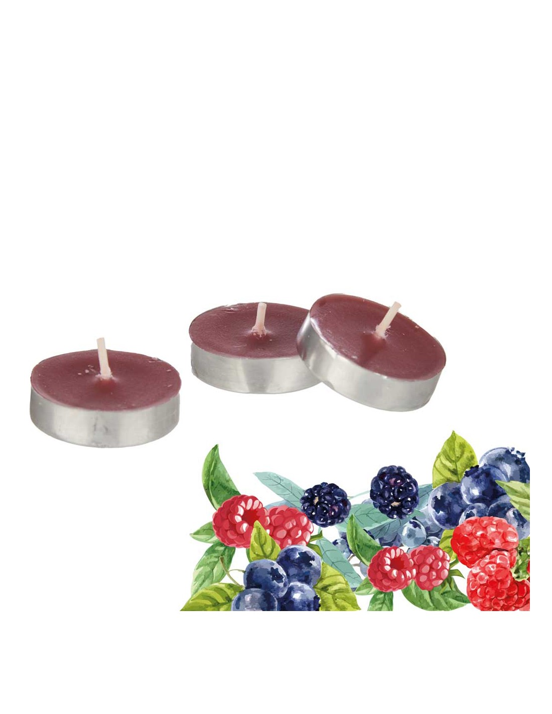 Juego De Velas Aroma Frutos Rojos