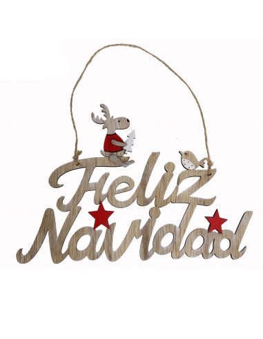 Letrero colgante madera Feliz Navidad