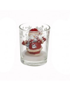 Vela en vaso figura Navidad