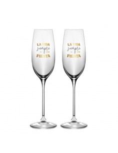Set 2 copas cava La vida es...
