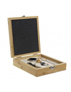 Set 4 accesorios de vino bambú