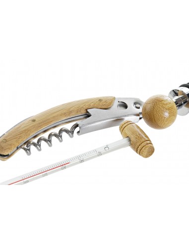 Set 4 accesorios de vino bambú