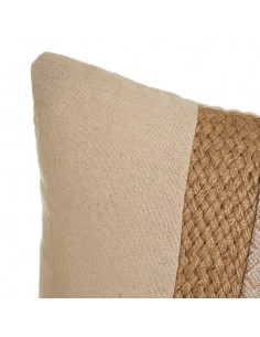 Cojín cuadrado beige yute 2