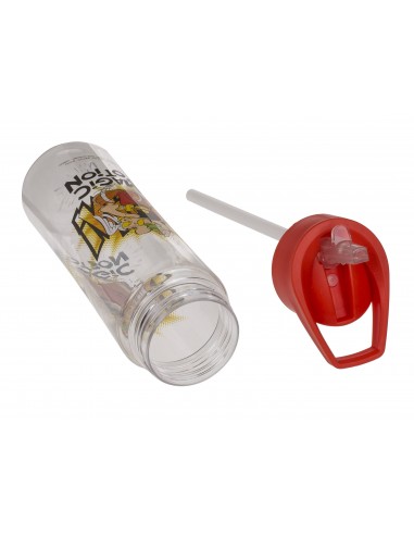 Botella de agua con pajita y asa...