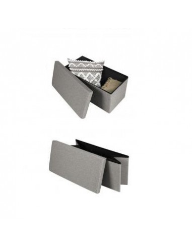 Puf almacenaje doble gris Klein