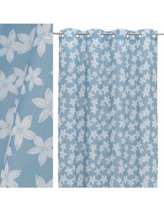 Cortina azul floral...