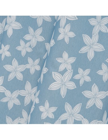 Cortina azul floral 140x260cm Benisa