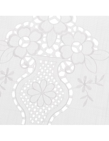 Cortina blanca bordada 100x150cm Ramira