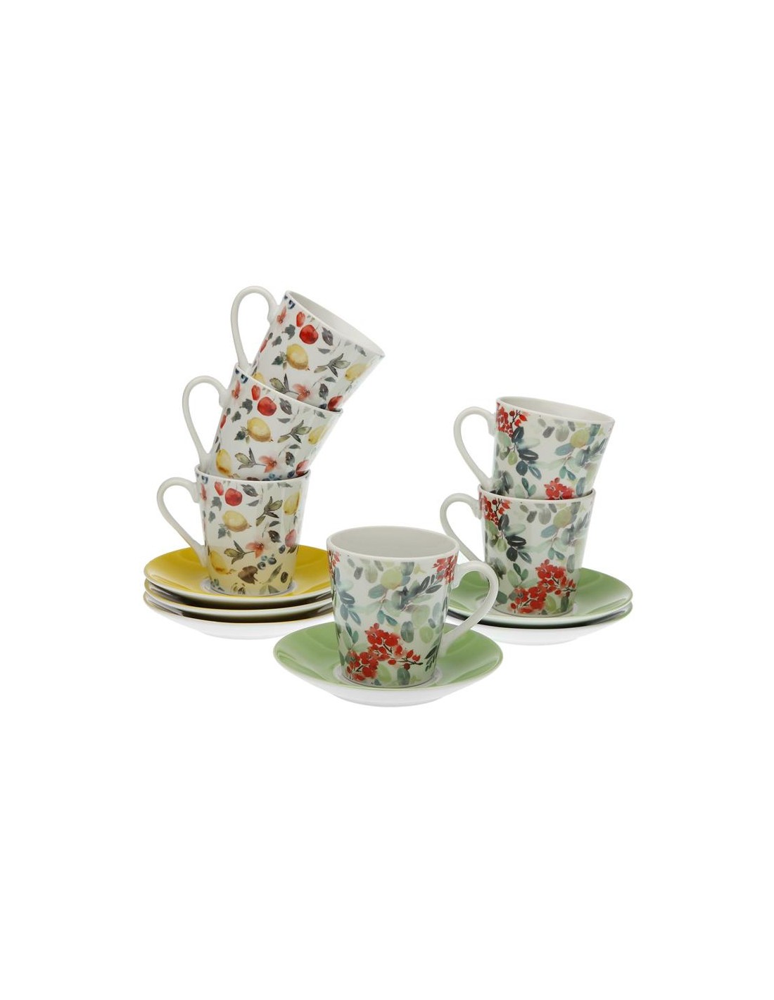 Set 6 tazas de café con plato Verina