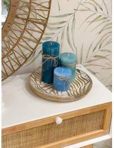 Vela aromática azul 15cm 2