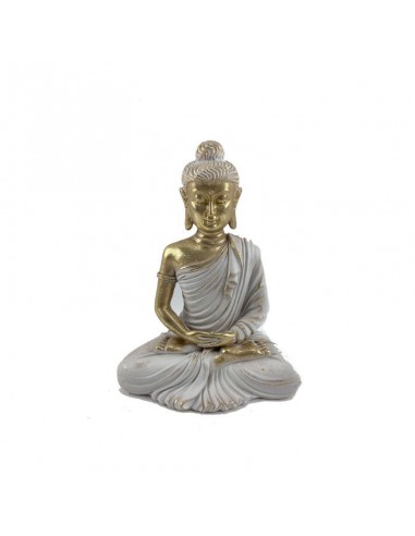 Figura Buda poliresina blanco y...