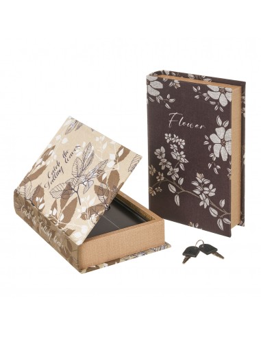 Caja libro con llave tela seda Sakura