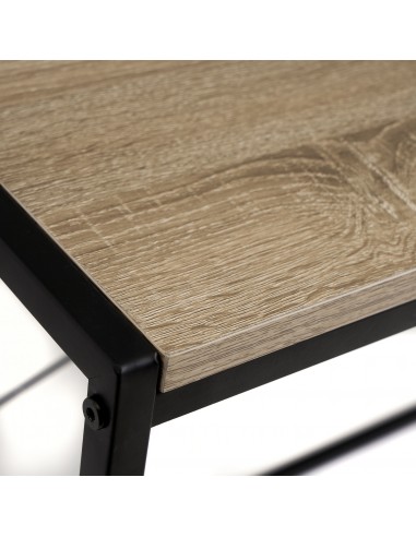 Mesa de escritorio madera y metal negro