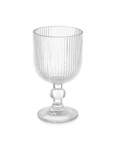 Copa vino rayas transparente 260ml Shiro