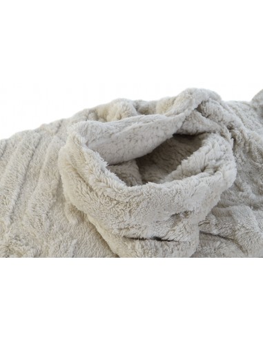 Manta poliester rombos crema 130x170cm