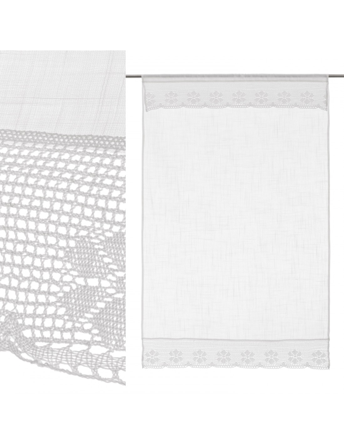 Cortina visillo linen blanco 140x260cm Olvera