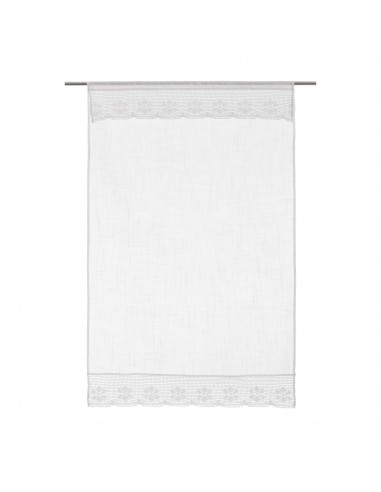 Cortina visillo blanca bordada 100x150cm