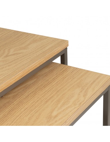 Set 2 mesas nórdicas metal negro y...