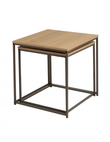 Set 2 mesas nórdicas metal negro y...