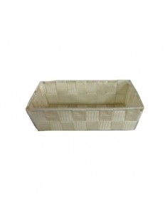Cestas de almacenaje rectangulares para baldas con bases de madera maciza.  Organizador de baño para guardar productos de higiene o cosmética. -   España