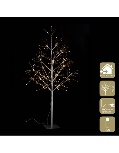 Árbol 390 luces led cálido 120cm