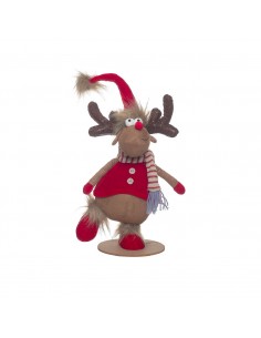Figura de reno con gorro 35cm