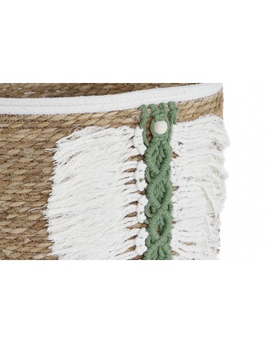 Cesta fibra y algodón macramé Cesta fibra y algodón macramé