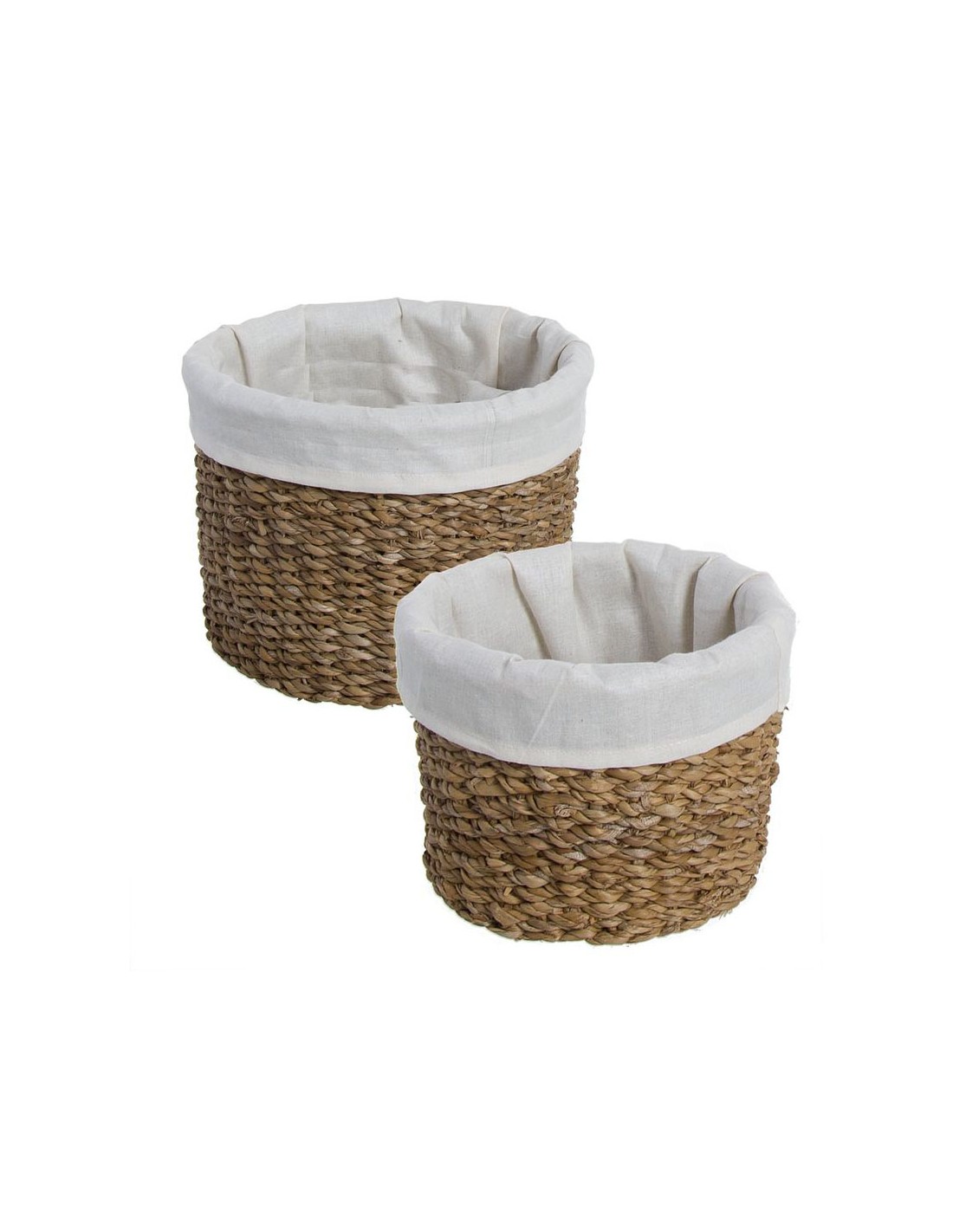 Panera cesta de pan redonda de mimbre forrada con tela utensilio mesa