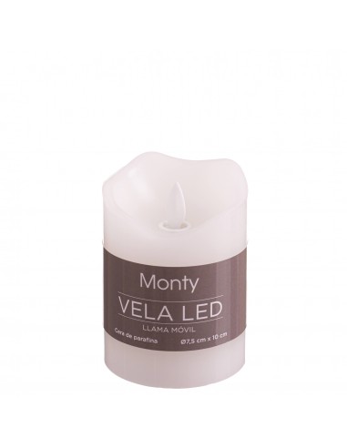 Vela cera blanca led movimiento 10cm