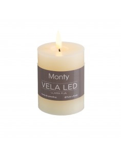 Vela led cera crema 9cm