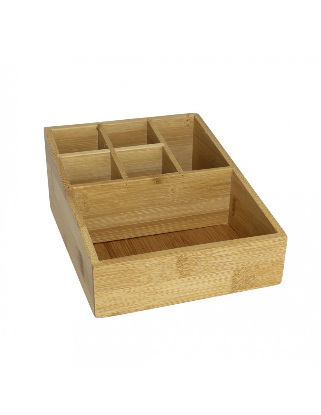 Caja bambú multiusos 6 compartimentos