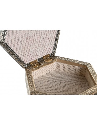 Joyero aluminio champán y yute 18cm...