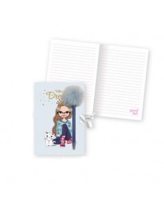 Diario con boligrafo pompom...