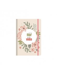 Libreta floral A5 con goma