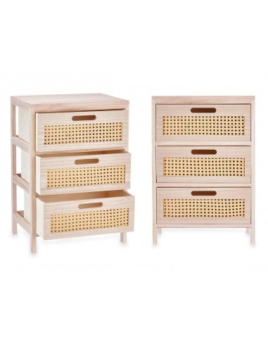 Cajonera rattan 3 cajones ancha Mansur