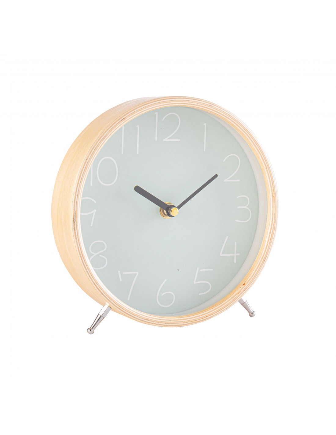 Reloj pared adhesivo redondo 50 cm Plateado