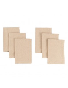 Set 6 servilletas tela beige